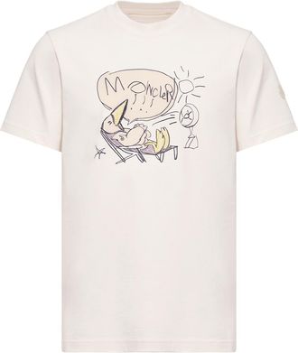 Moncler Moncler Monduck Cotton T-shirt, Men, White, Size: 3xl