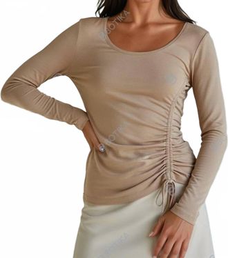 La Made Celestial Ruched Top In Sand