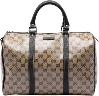 Gucci Pre-owned Boston Bag - Dames - Vintage Handtas - Beige - ONE Size - Leer - Vintage