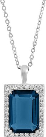 Savvy Cie Jewels Silver Cz Pendant Necklace