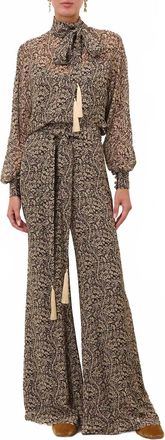 Zimmermann Valiant Soft Flare Pant In Fleur Stamp