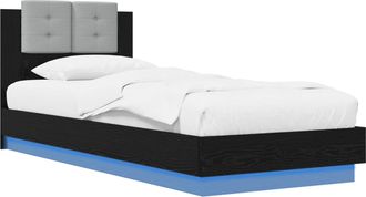 vidaXL Estructura De Cama Con Led Roble Negro 80 X 200 Cm Vidaxl