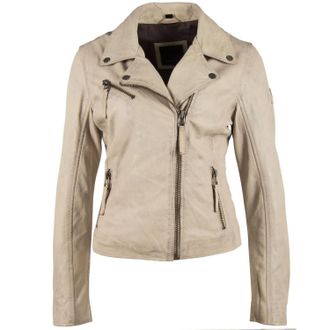 Mauritius Womens Christy 2 Rf Leather Jacket In Off White