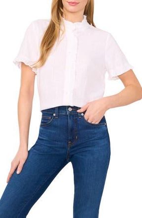 1.State Ruffle Button-Up Shirt in Ultra White at Nordstrom Rack, Size Xx-Large