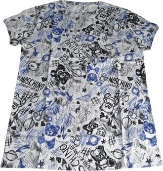 Moschino Underbear Wit Katoenen T-Shirt - Dames - T-shirts - Veelkleurig - L - Katoen - Tops
