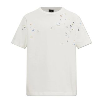 Paul Smith Tops, Heren, Wit, 2Xl, Katoen, T-shirt met kleurrijke print