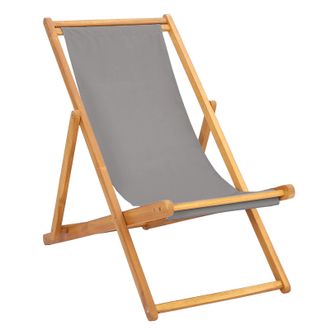 vidaXL Silla De Playa Gris Claro Madera De Teca Maciza Vidaxl