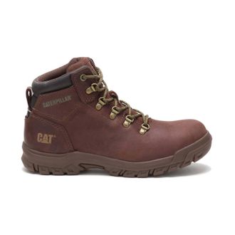 CAT Womens Mae Steel Toe Waterproof Work Boot In Cocoa