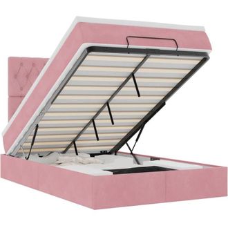 vidaXL Estructura De Cama Otomana Colchones Terciopelo Verde Oscuro Vidaxl