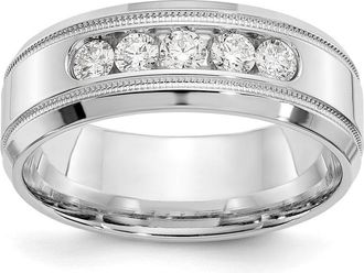 Diamond2Deal 14k Gold Lab Grown Diamond Wedding Band Ring 1/2Ct Clarity- VS Color- D-E