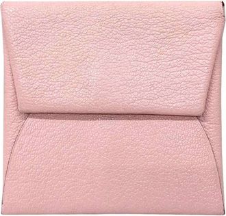 Herm&egrave;s Pink Rose Sakura Leather Coin Purse/Coin Case (Pre-Owned)