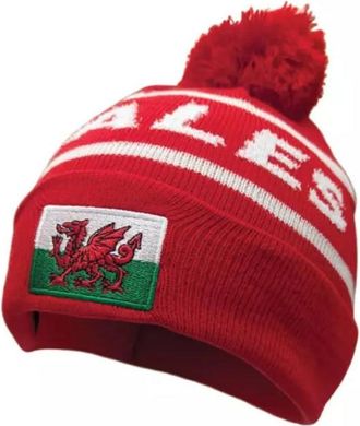 Generic 2025 Wales Cymru Black or Red 6 Nations Rugby Footy Embroidered Bobble Hat UK (UK, Alpha, One Size, Red)