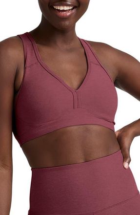 Beyond Yoga Lift Your Spirits Sports Bra in Smooth Mauve Heather at Nordstrom, Size X-Small