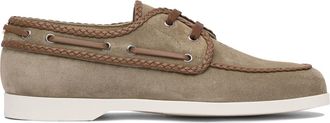 Valentino Garavani Mens Palm Avenue Boat Shoes - Sage Green Leather - Size EU 40