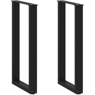 vidaXL Patas Para Consola En Forma De U (2 Unidades), Color Negro, 38 X 72-73 Cm, Acero Vidaxl