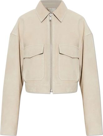 Anine Bing Christian Jacket - Dames - Leren en Su&egrave;de Jassen - Beige - L - Leer - Jassen