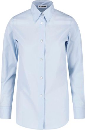 Jil Sander Light Blue Cotton Poplin Pointed Shirt