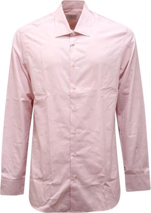 Etro Italiaans overhemd in roze - Heren - Casual Overhemden - Roze - 3XL - Katoen - Overhemden