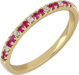Bony Levy Ruby & Diamond Stack Ring in Pink/Gold at Nordstrom Rack, Size 7
