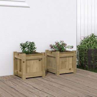 vidaXL Vidaxl - Jardineras De Exterior 2 Unidades Madera Impregnada De Pino