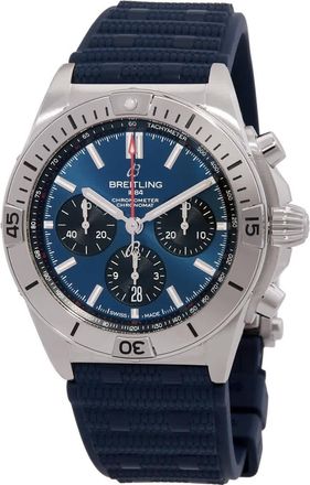 Breitling Chronomat B01 42 Chronograph Automatic Blue Dial Mens Watch AB0134101C1S1