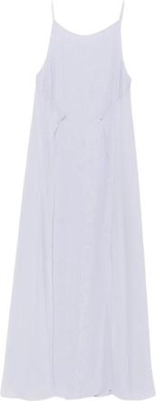 Emporio Armani Gepaneerde Cr&ecirc;pe Jurk Midi - Dames - Casual kleedjes - Blauw - XL - Leer - Kleedjes