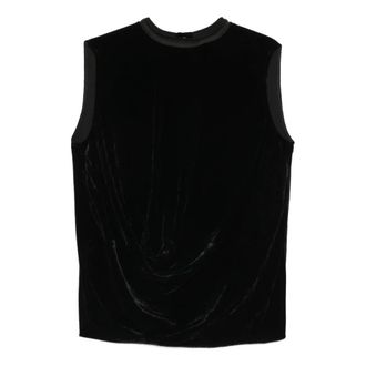 Rick Owens Top in Velluto Drappeggiato - - Tops - Donna - Nero - M