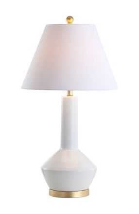 Jonathan Y Designs Copenhagen 29 Ceramic/Metal LED Table Lamp in White at Nordstrom