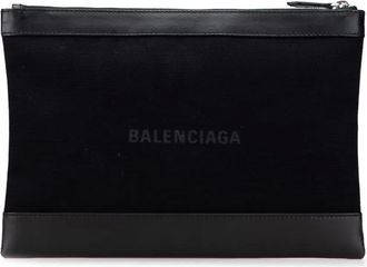 Balenciaga 2019 Canvas Navy Clip M clutch bag - Black