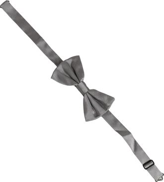 Dolce & Gabbana Silk Adjustable Bow Tie - Gray