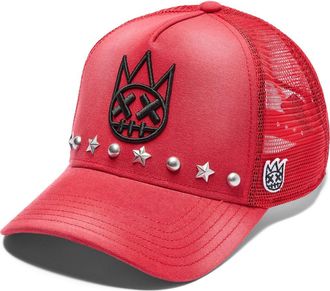 Cult of Individuality Shimuchan Logo Studded Trucker Hat in Rococco Red at Nordstrom