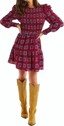 Allison New York Smocked Kaleidoscope Dress In Red, Blue, White