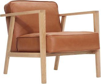 Andersen Furniture LC1 Lunge Sessel, Eiche weiss pigmentiert / Leder Sevilla braun