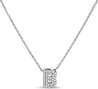 House of Brilliance 10K Gold Diamond Accent A-Z Initial Bubble Pendant Necklace