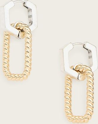AllSaints Brass Beck Link Drop Earrings, Size: One Size