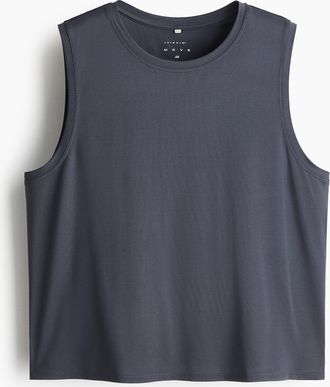 H&M Kastiges Sport-Tanktop mit DryMove - Dunkles Lehmgrau