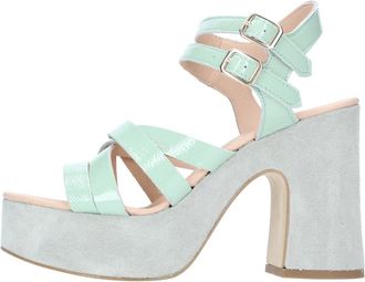 Janet & Janet Janet Janet Sandalen - Dames - Sandalen met hakken - Groen - 39 EU - Schoenen