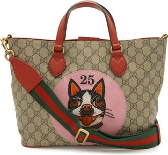 Gucci Beige Beige Pink Green Pink Pink Red Red Color Yellow Gg Supreme Shoulder Bag Tote Bag (Pre-Owned)