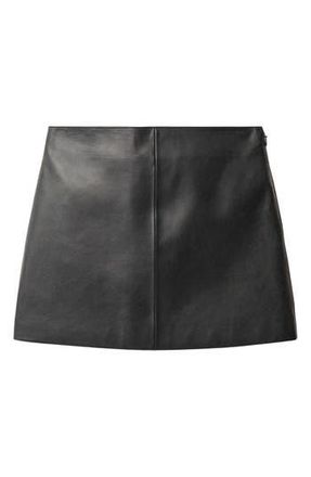 Mango Faux Leather Miniskirt in Black at Nordstrom Rack, Size Large