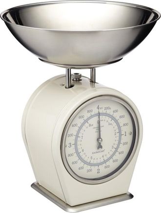 KitchenCraft Living Nostalgia Mechanical Kitchen Scales, 4 Kg (8 Lbs) - Antique Cream