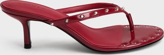 Charles & Keith Briella Studded Heeled Thong Sandals