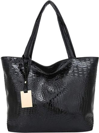 Generic Ladies Capacity Fashion Shoulder Women Handbag Solid Large Bags Canvas Purses And Handbags for Women (Black, One Size)