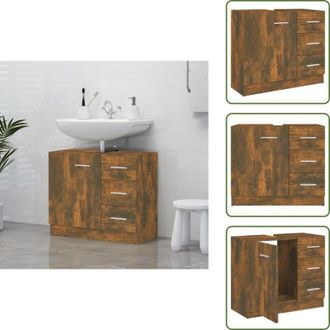 vidaXL The Living Store Mobile Lavabo Rovere Fumo 63x30x54 cm in Legno Multistrato - Lavabo