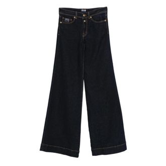 Versace Jeans Couture Button Jeans - female - Versace Jeans Couture - Wide Jeans - Blue - W25 - Jeans