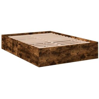 vidaXL Estructura De Cama Madera De Ingenier&iacute;a Roble Ahumado 120x200cm Vidaxl