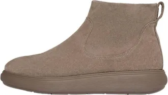 FitFlop Womens Iq-Comff Suede Zip Bootie In Taupe