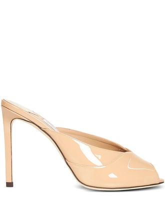 Jimmy Choo London 100mm Brigitte Mule heeled sandals - Neutrals