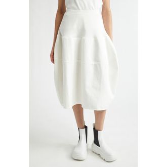 Melitta Baumeister Rounded Cotton Twill Skirt in White at Nordstrom, Size Medium