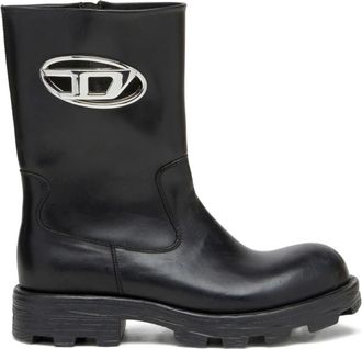 Diesel Schoenen, Dames, Zwart, 38 EU, Leer, D-Hammer Enkellaars
