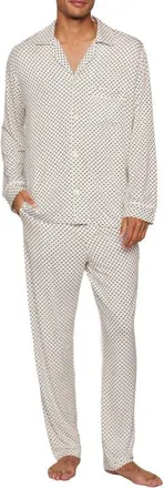 Eberjey William Print Stretch Tencel Modal Pajamas in Tide Dot Ivory/Ivory at Nordstrom, Size Xx-Small